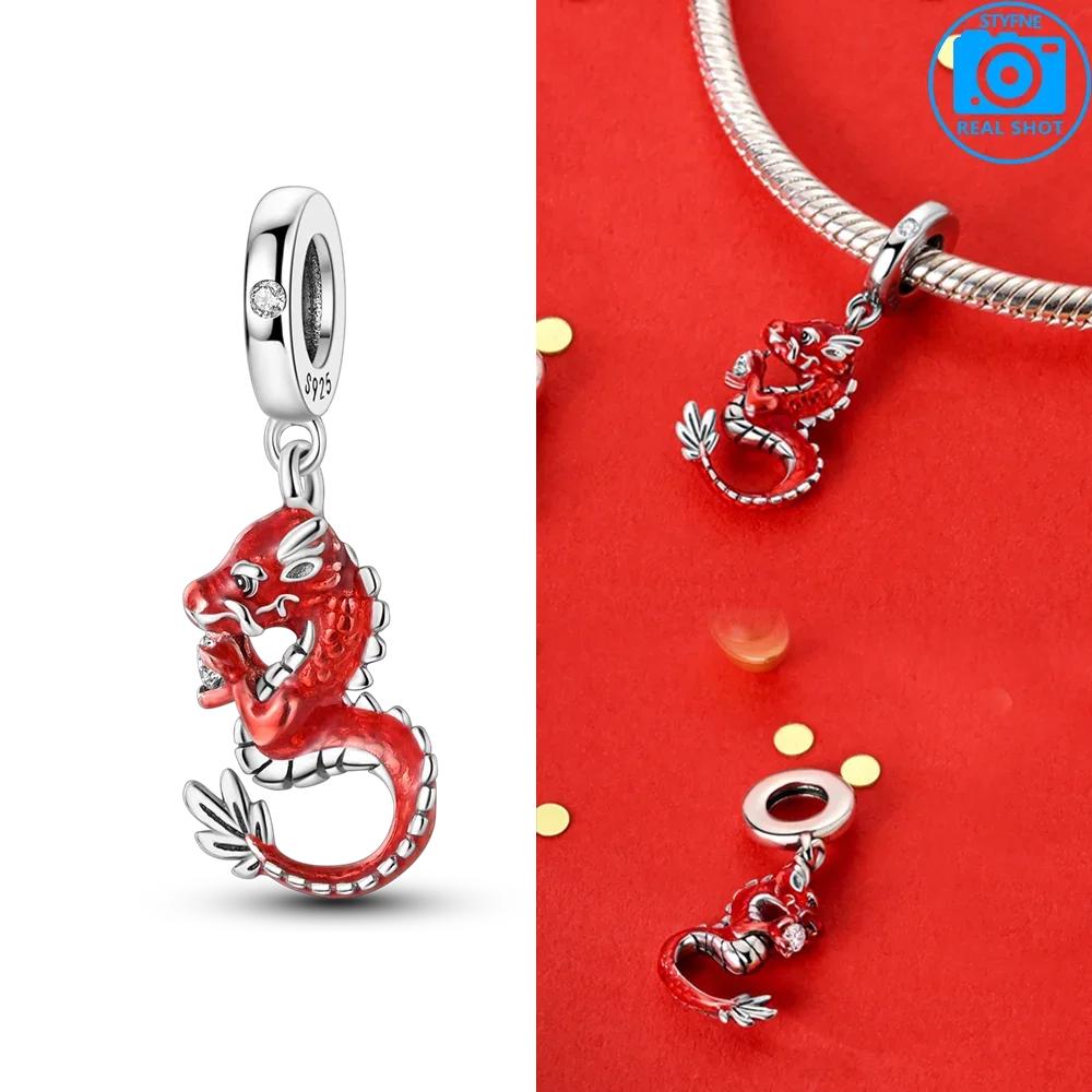 Copper Red Cherry Strawberry Love Heart Charm Fit Original Bracelet New Charms Bead Pendant Diy Jewelry For Women