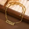 Free Personalized NK Chain Hollow Name Custom Necklace for Women,Stainless Steel Waterproof Necklace, Elegant Jewelry Gifts