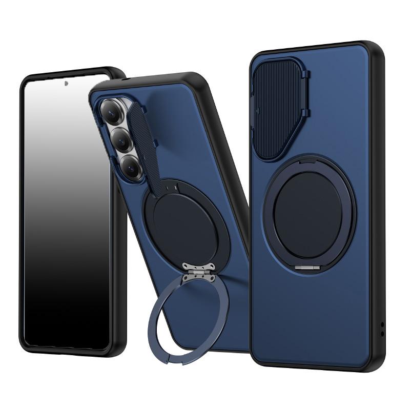 Custodia per Telefono in Metallo con Supporto Magnetico Wireless Magsafe Rotante a 360° Protezione Lente per Samsung Galaxy S26 Ultra S26 Plus S26