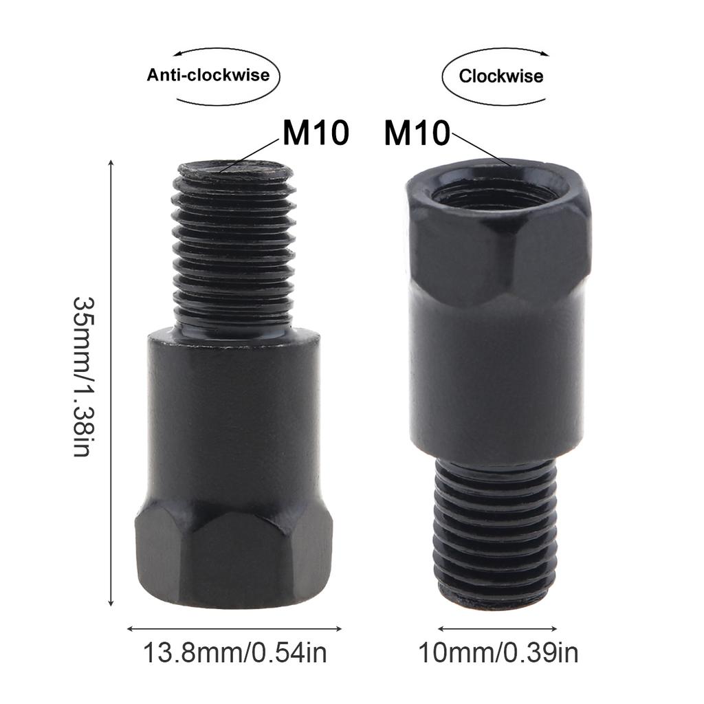 1 Stück 8mm 10mm Spiegeladapter Schwarz Silber Metall Rückspiegel Bolzen Schraube Gewinde Umwandlungsbolzen Motorradspiegel Schraube Linksgewinde Rechtsgewinde
