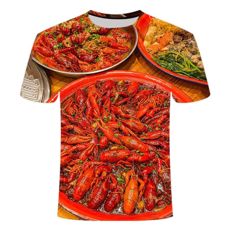 Barbecue Kebab Graphic T Shirt Men 3D Printed Night Market BBQ T-shirt Funny Short Sleeve Tee Shirts Casual
