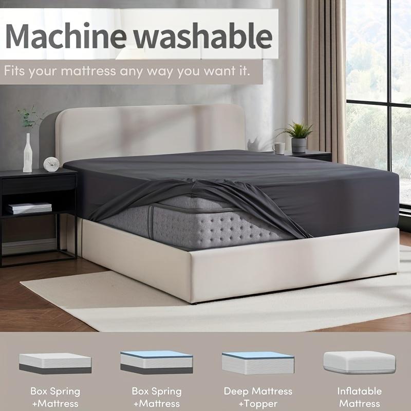 1pc Ultra-Soft Fitted Sheet,Breathable, 30cm Deep Pocket, Fit Mattress Protector, Comfortable Bedding for All Seasons, No Pillowcase Included,