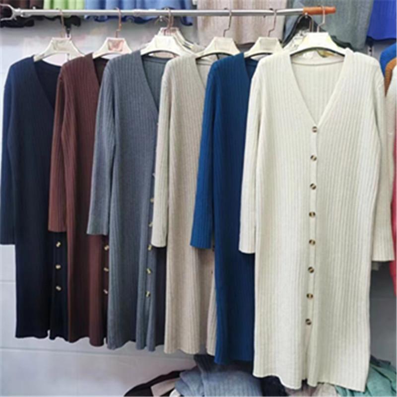 

Свободный повседневный прямой кардиган, свитер-подкладка, длинный V-образный вырез, модный осенне-зимний, с вязаным платьем и пальто One size