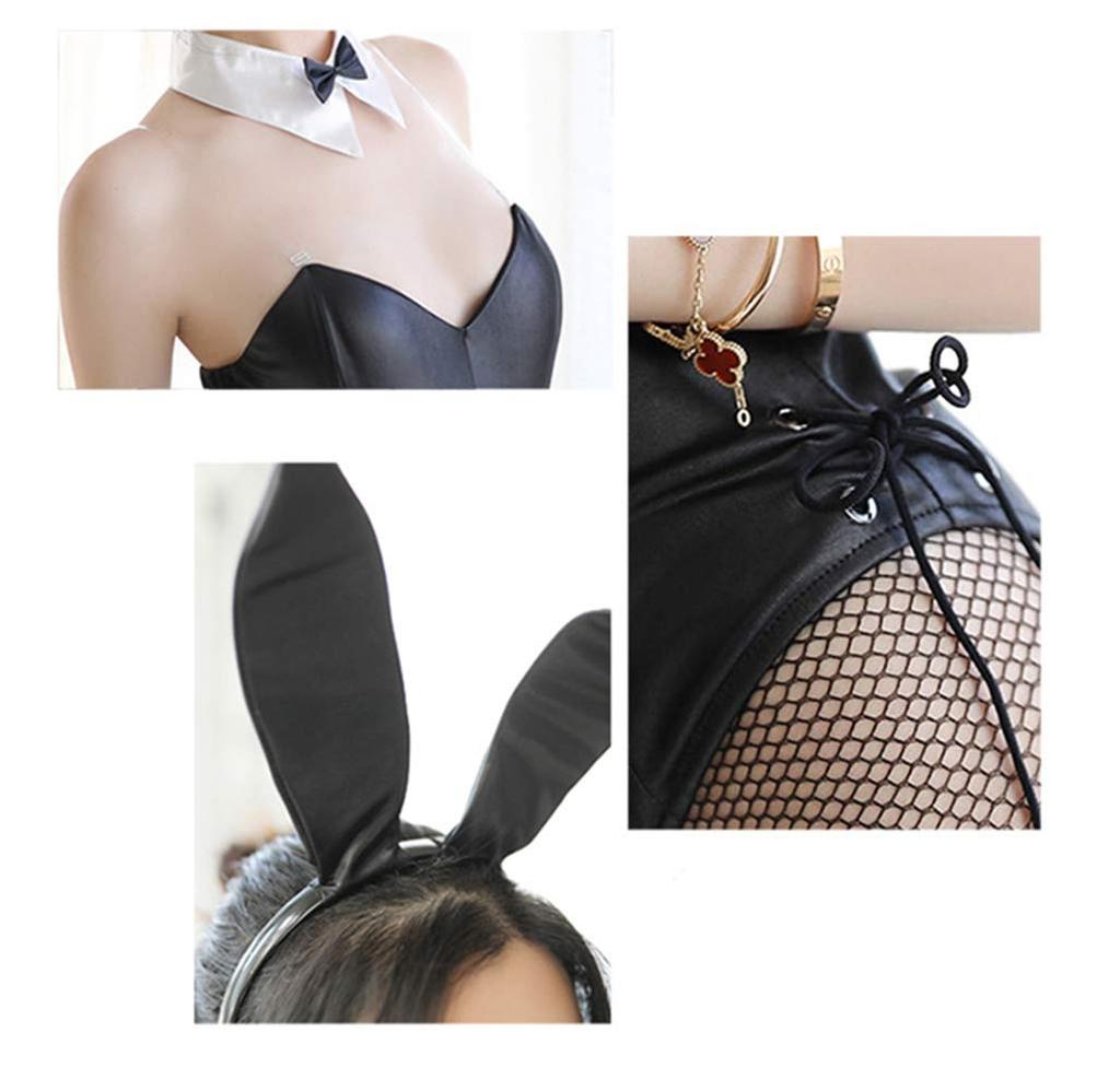 Cosplay Sexy Bunny Girl Bodycon Stil Body din Piele Sintetică Stil cu Picior Înalt Bentiță cu Urechi de Iepuraș Inclusă Ținută Stil Lenjerie Rochie Fantezie Îndrăzneață Drăguță