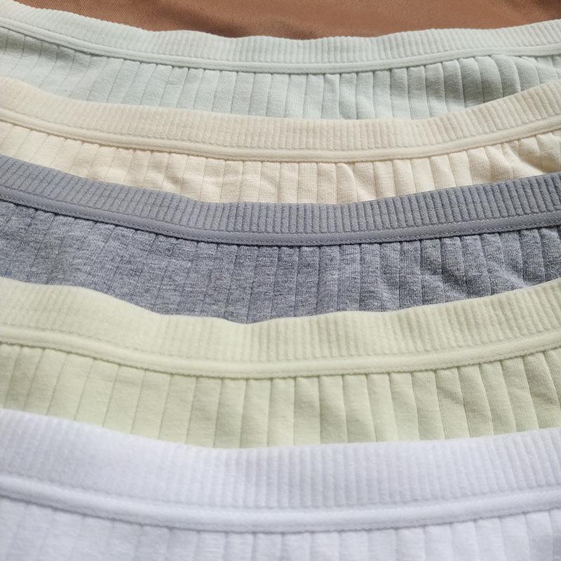 Culottes Triangle en Coton Taille Moyenne pour Femmes - Couleur Unie, Grande Taille, Style Européen et Américain