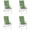 VidaXL Coussins de chaise à dossier haut 4 pcs modèle de feuille tissu 361266