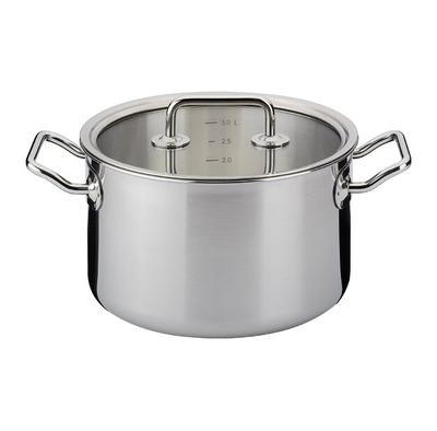 Tigaie pentru carne SPRING BRIGADE BASIC 20 cm 3,7 litri cu capac de sticlă INDUCȚIE
