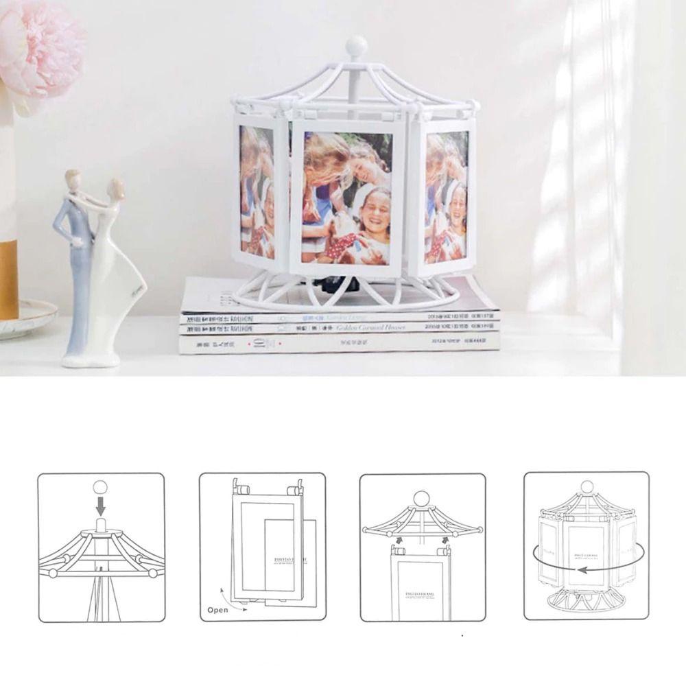 Personalized Rotating Puzzle Photo Frame 5-inch DIY Display Frame Photo Albums Wedding Photos