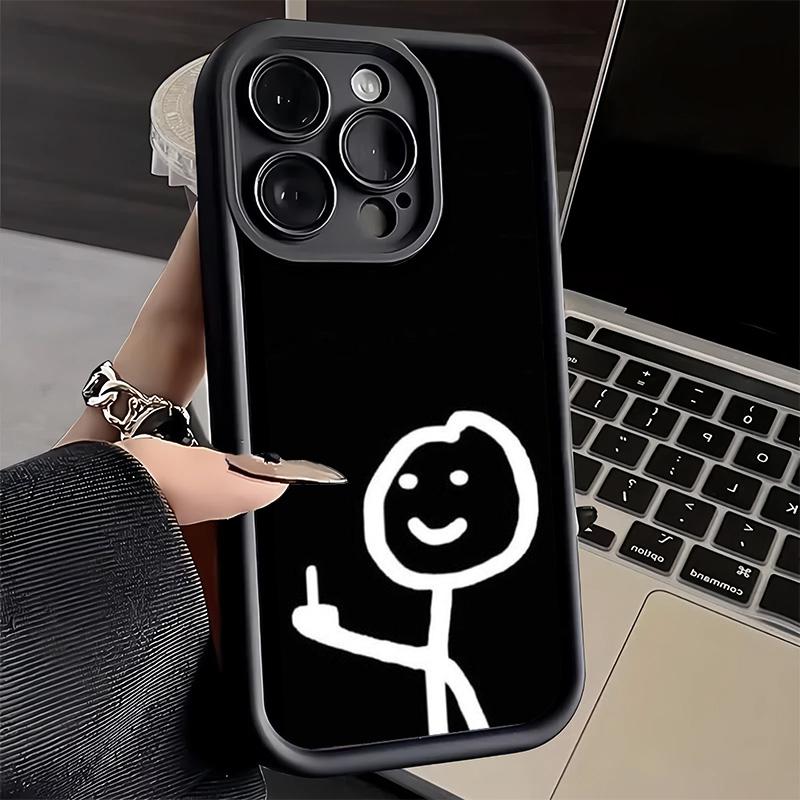 Phone Case for iPhone 17 Air 16E 15 16 Pro Max Funny Stickman Matchman Cover 14 Plus 13 12 Mini Soft Shell Silicone Fundas