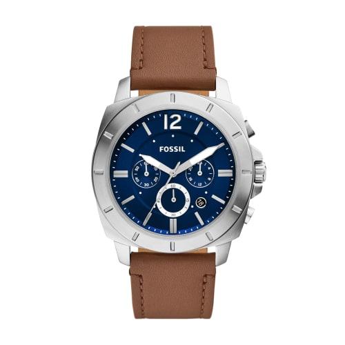 PRIVATEER Chronograph Brown Leather Watch