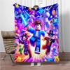 Coperta di Flanella Gioco Cartoon 3D RR-Robloxs, Morbida Coperta da Lanciare per Casa Camera da Letto Letto Divano Picnic Viaggio Ufficio, Regali per Bambini