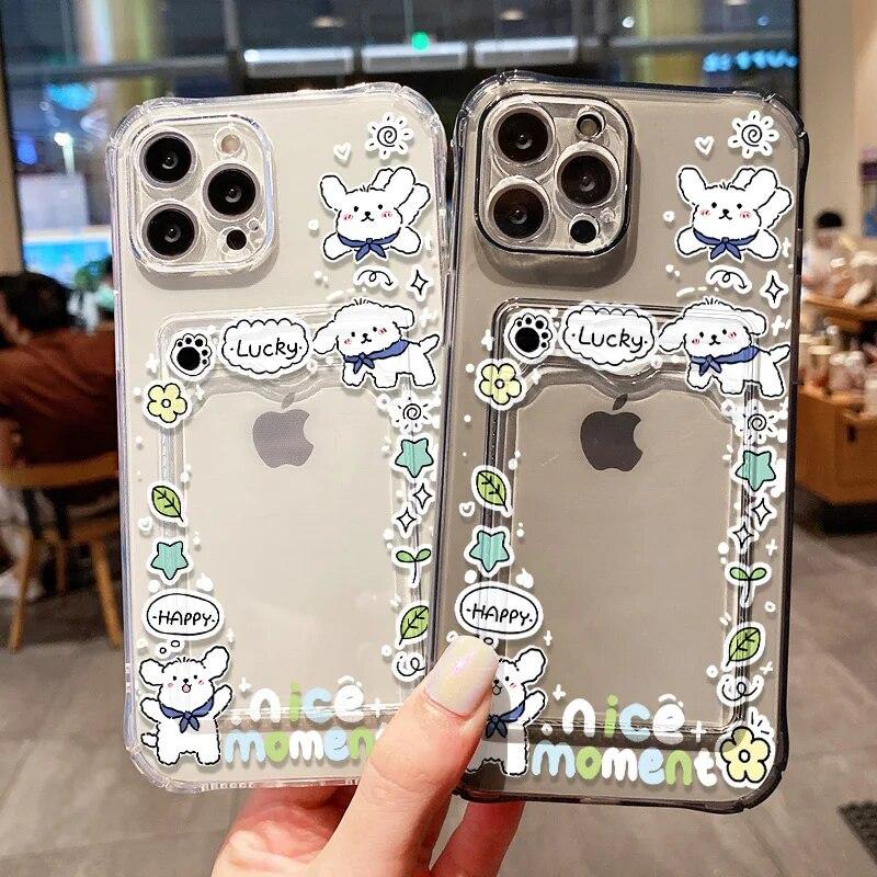 Divertente Custodia per Telefono Mostro Per iPhone 11 Custodia iPhone 14 Pro 12 13 15 Pro Max XR XS 7 8 Plus SE Trasparente con Supporto Porta Carte