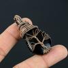 Black Obsidian Gemstone Handmade Pure Copper Wire Wrap Jewelry Pendant For Women