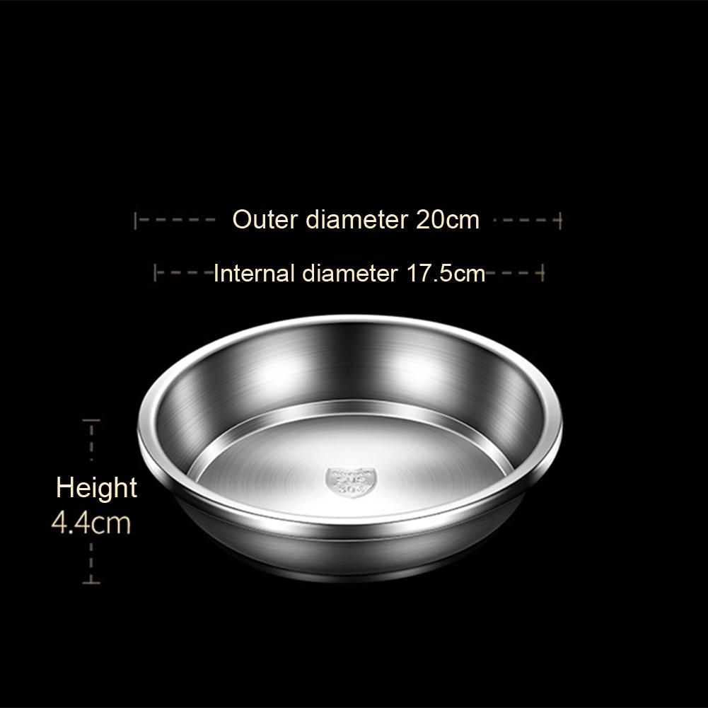 304 Stainless Steel Dinner Plates Multipurpose Deep Plate Round Tray China Style Dining Plate