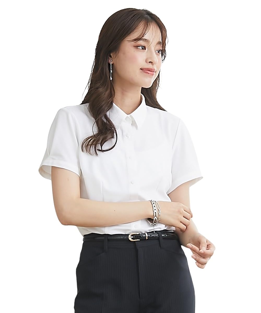 

Nissen Short Sleeve Shirt Buttons to Prevent Size 4L Women s (with Peeking), Moisture-Wicking, Quick-Drying, Wrinkle-Resistant, Off-White,