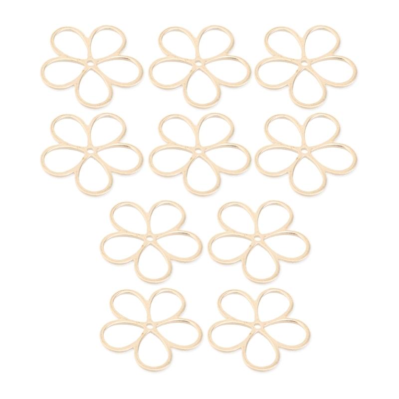 

Pack of 10/20 Floral Jewelry Hollow Petal Pendants Small Flower Necklace Bracelet Supplies Alloy Material for Bracelet