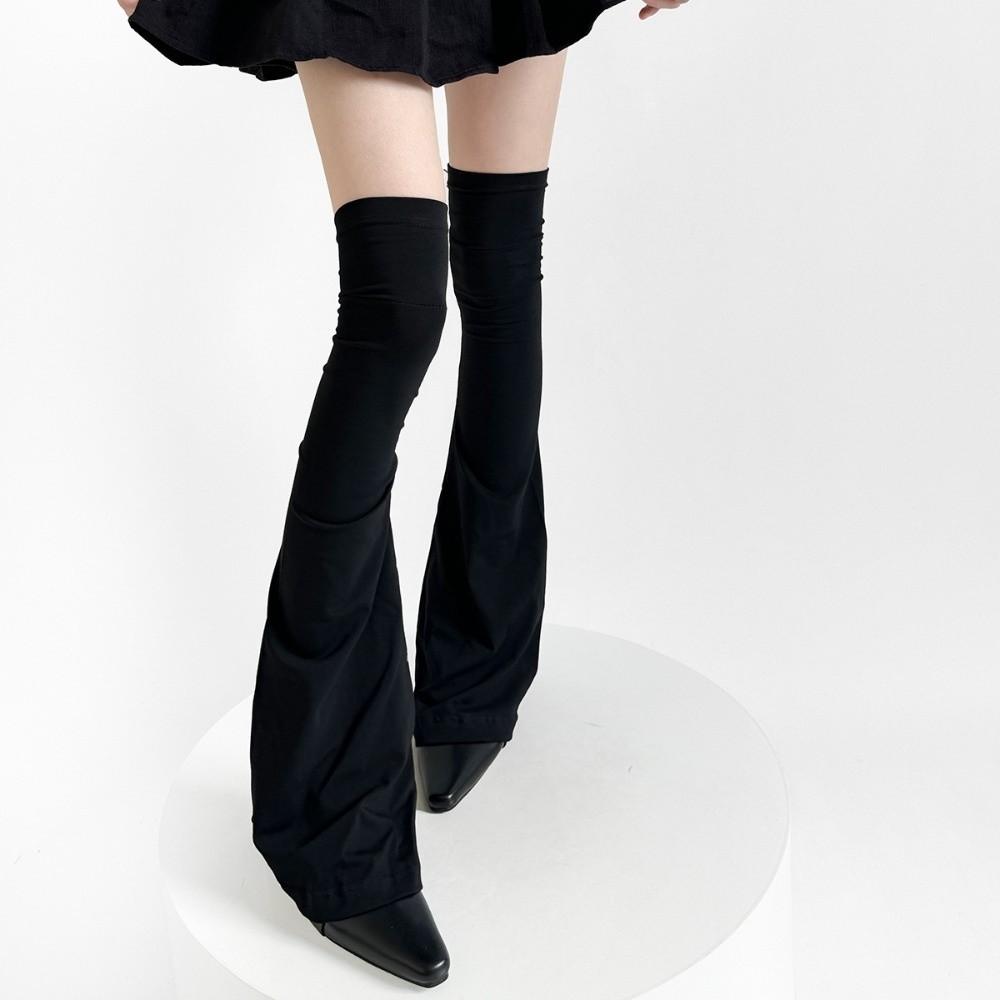 Vintage Korean Style Flared Leg Sleeve Sun-proof Soft Loose Socks Foot Cover Cotton Y2K Over Knee High Sock Summer