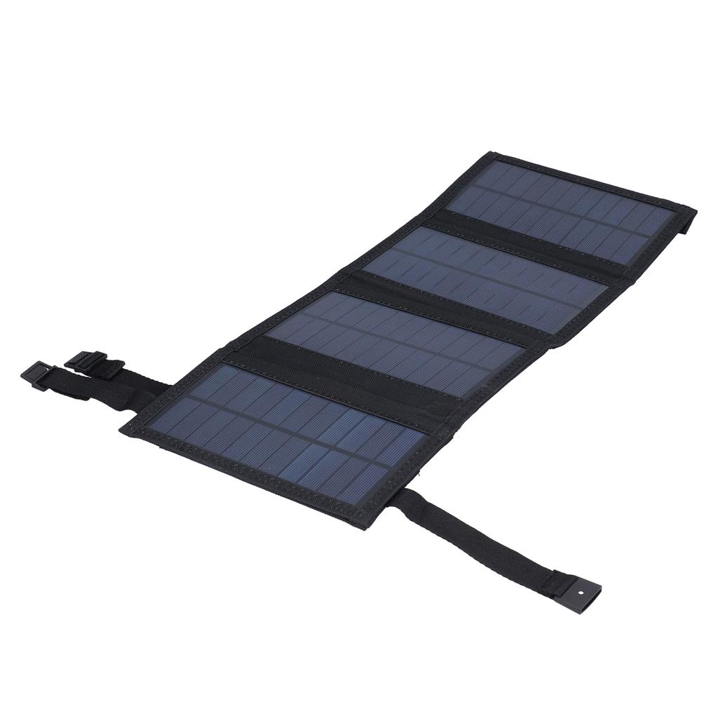 20W USB Solarmodul Faltbar Tragbar Polykristalline Solarzellen Ladegerät für DraußenSchwarz