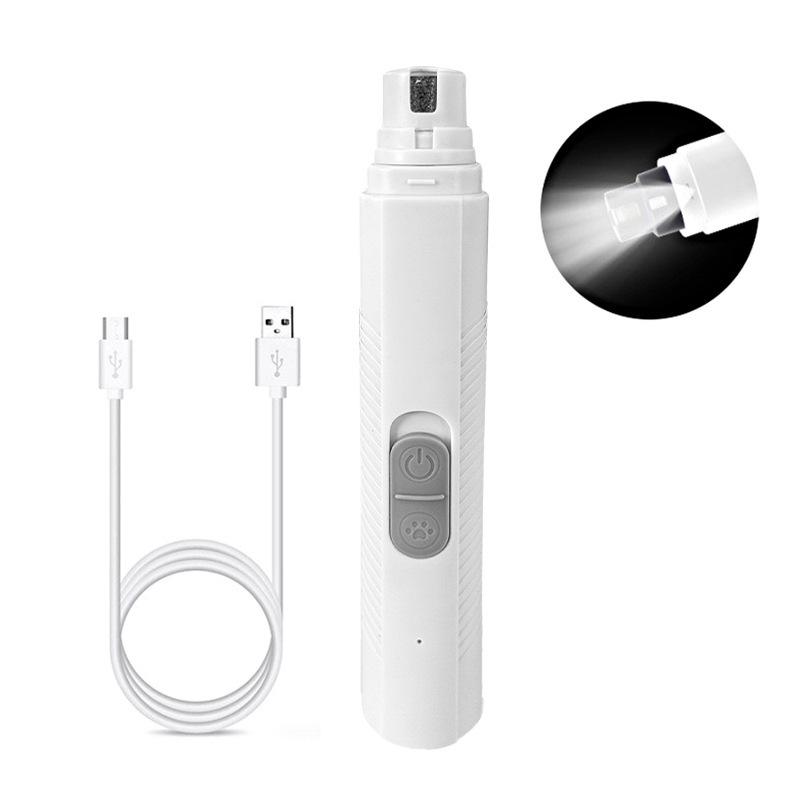 New 1Set Electric Nail Trimmer Silent Safety Cat With Lighting Nail Polisher For Small Large Dogs LED Pet Electric Nail Polisher