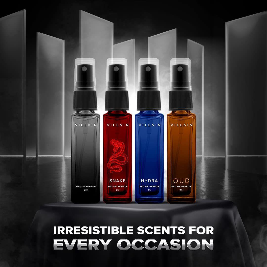 

VILLAIN Heist Combo - 4 x 8 мл | Подарунковий набір преміальних парфумів для чоловіків | Парфумована вода | Стійкий аромат |