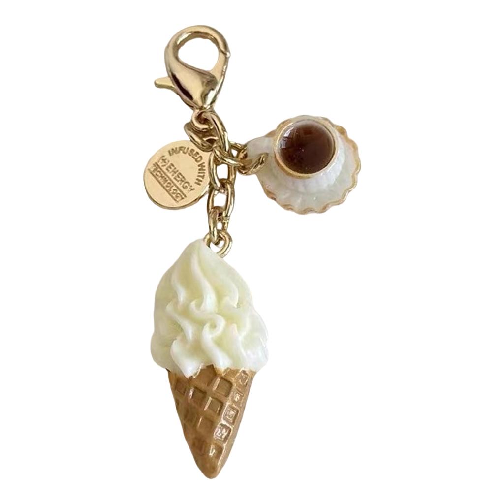 Stylish Original Ice Cream Buckle Keychain Unique Creative Designs Sturdy Alloy Resin Materials for Backpack Decoration