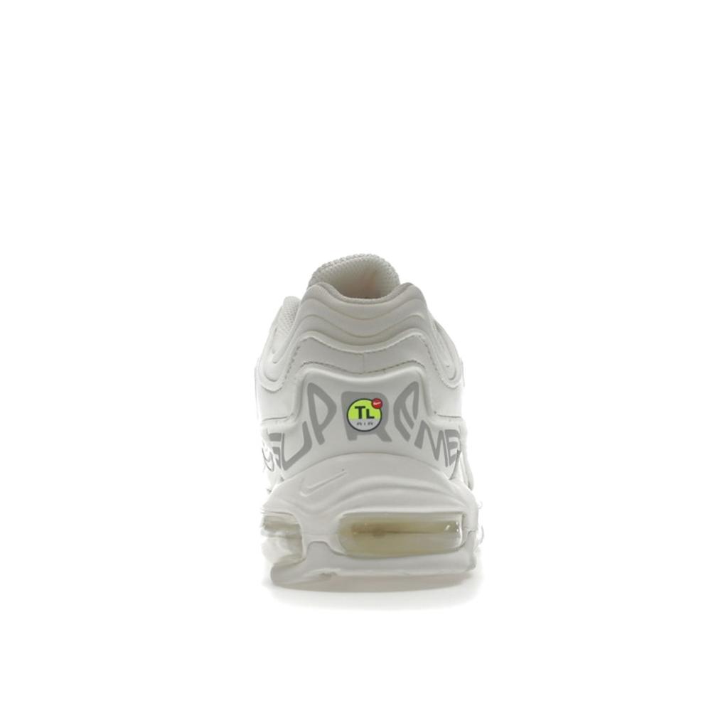 Supreme x Nike Air Max 98 TL SP Branco Tênis Unissex Prata Metálico Vela DR1033-100