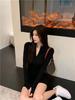 Pure Desire Zippered High-Neck Slim Fit Long Sleeve Bodycon Little Black Dress for Women – Autumn Hot Girl Style