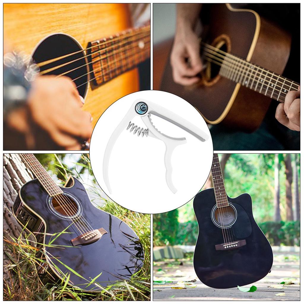 Plastic Guitar Capo Bridge Pin Remover 4 6 String Guitar Bass Ukulele CapoWhite