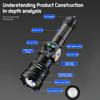 High Power LED Flashlight TYPE-C Rechargeable Aluminum Torch Outdoor Searchlight Portable Camping Light with Telescopic Zoom