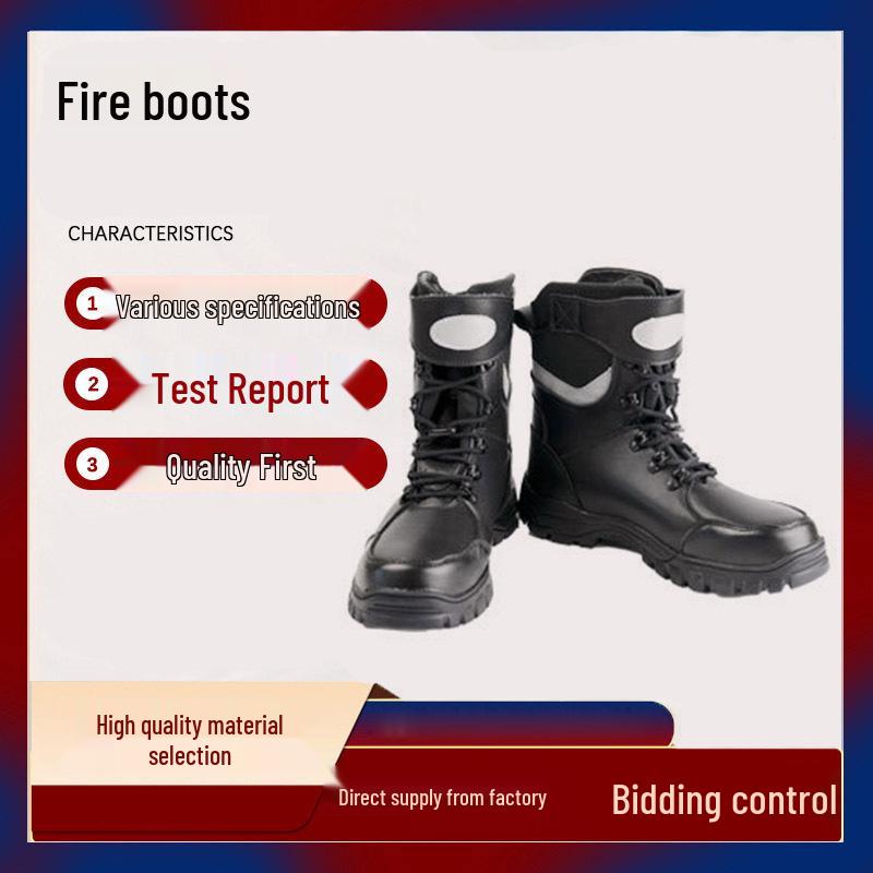 Type 19 Black High-Top Anti-Smash Anti-Puncture Disaster Relief Forest Firefighting Boots