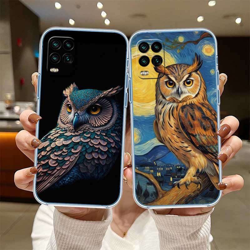 NH14 Cartoon Art Owl Phone Case for LG K22 K30 K40 K40S K41 K42 K50 K50S K51 K51S K52 K61 K62 K71 K92 Q60 Q61 V40 V50 V60