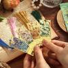Retro Metal Metal Bookmark Oil Painting Style Famous Painting Floral Painting Bookmark Tassels Stationery Book Clip Teacher