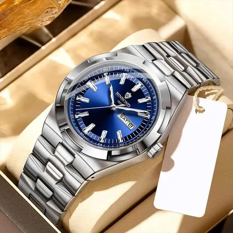 New Luxury Quartz Man Wristwatch Sport Men Watches Waterproof Luminous Date Week Stainless Steel Men's Watch Male Reloj