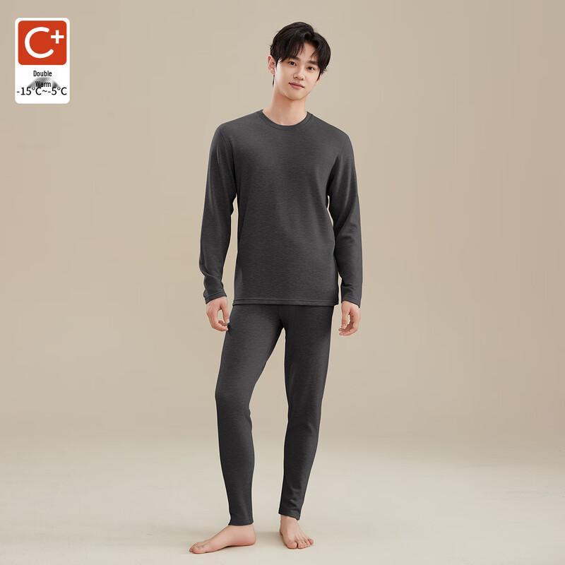FUNIBAOLUO Herren Samt Seide Tech Warm Thermounterwäsche Set
