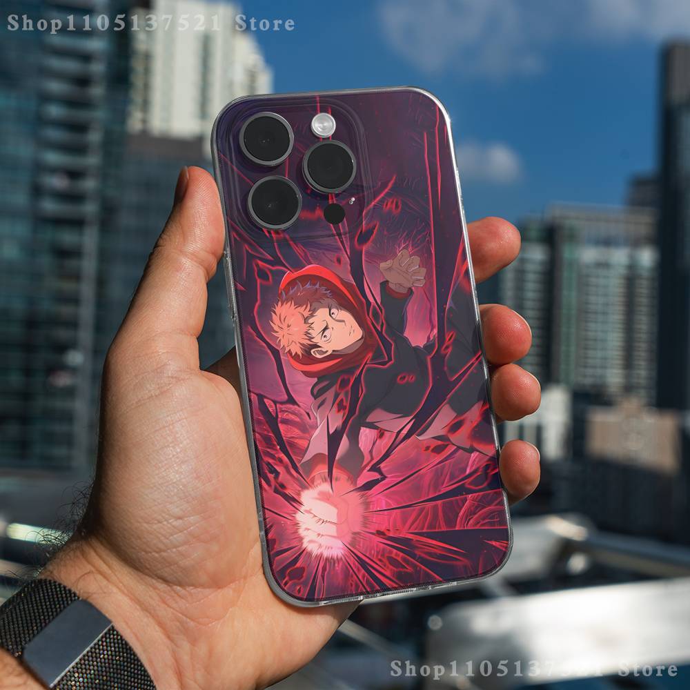 

Anime J-Jujutsu B-Battle Phone Case For iPhone 17,16,15,14,13,12,11 Pro,Max,Plus,X,XS,XR,SE4,E Mini Transparent Soft Cover iPhone14PRO