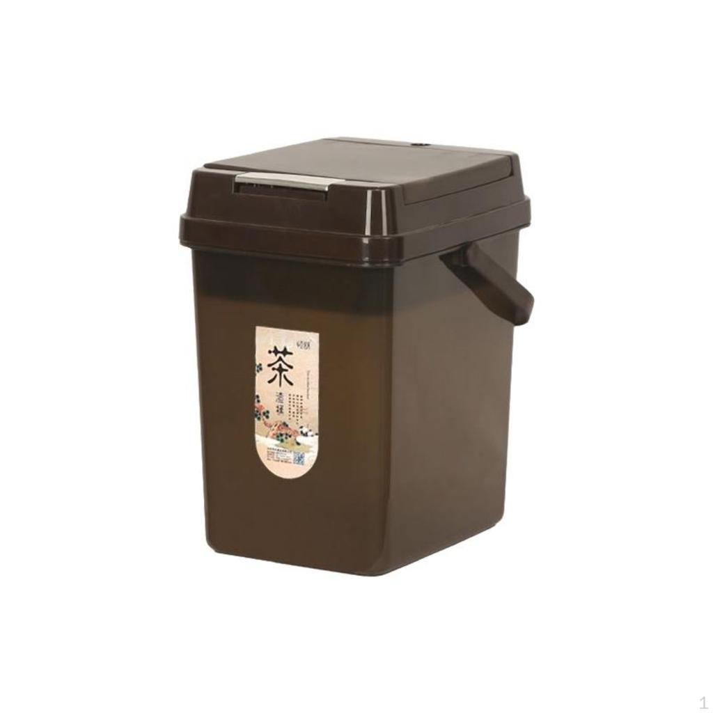 Tea Residue Bin Wastewater Container, Wet and Dry Separation, Office, Room Grey 7L