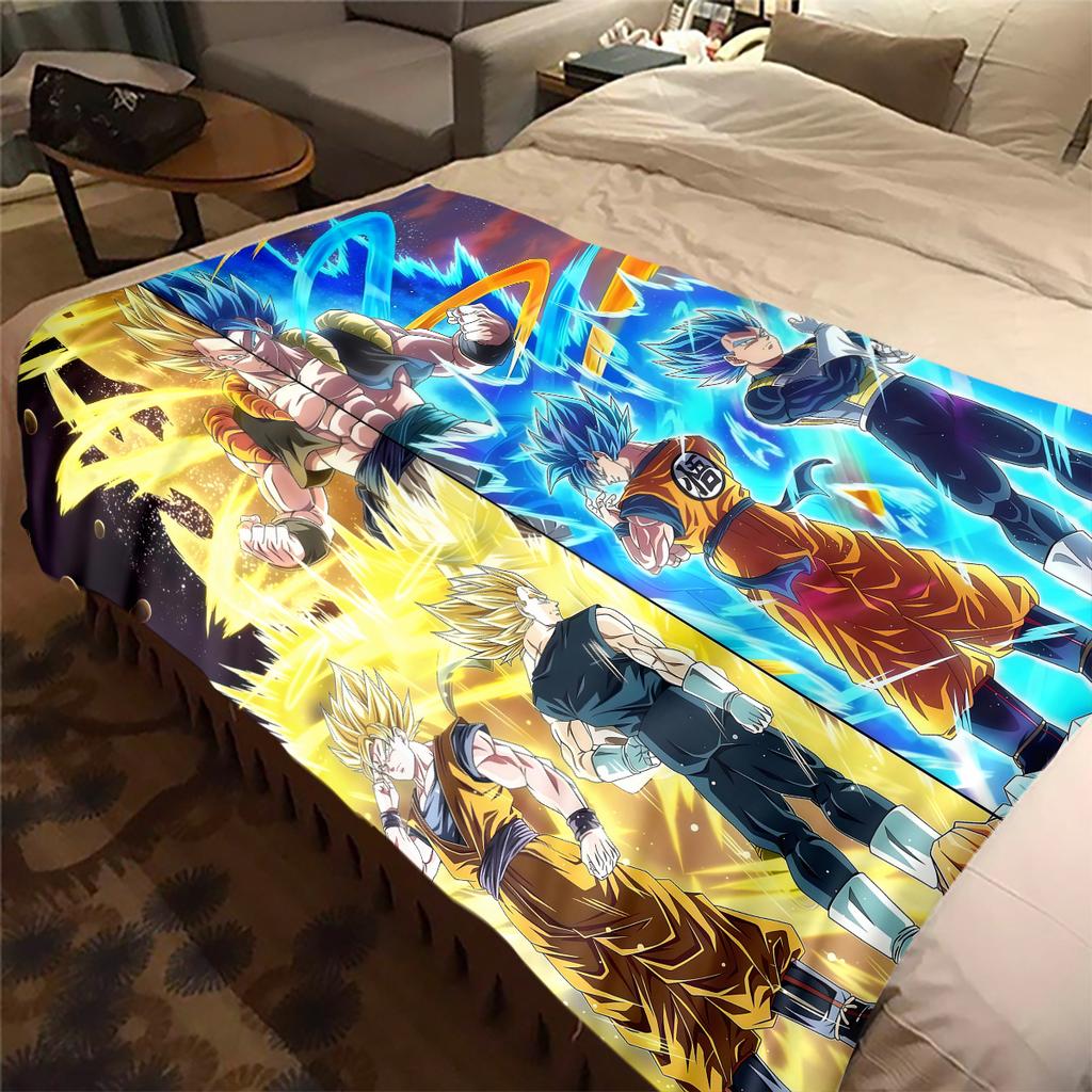 1 Stück Dragon Ball Super Aufdruck Flanelldecke, Hohe Qualität für alle Jahreszeiten, Heimdekoration, Wärme und Komfort, Perfekt für Weihnachtsgeschenke