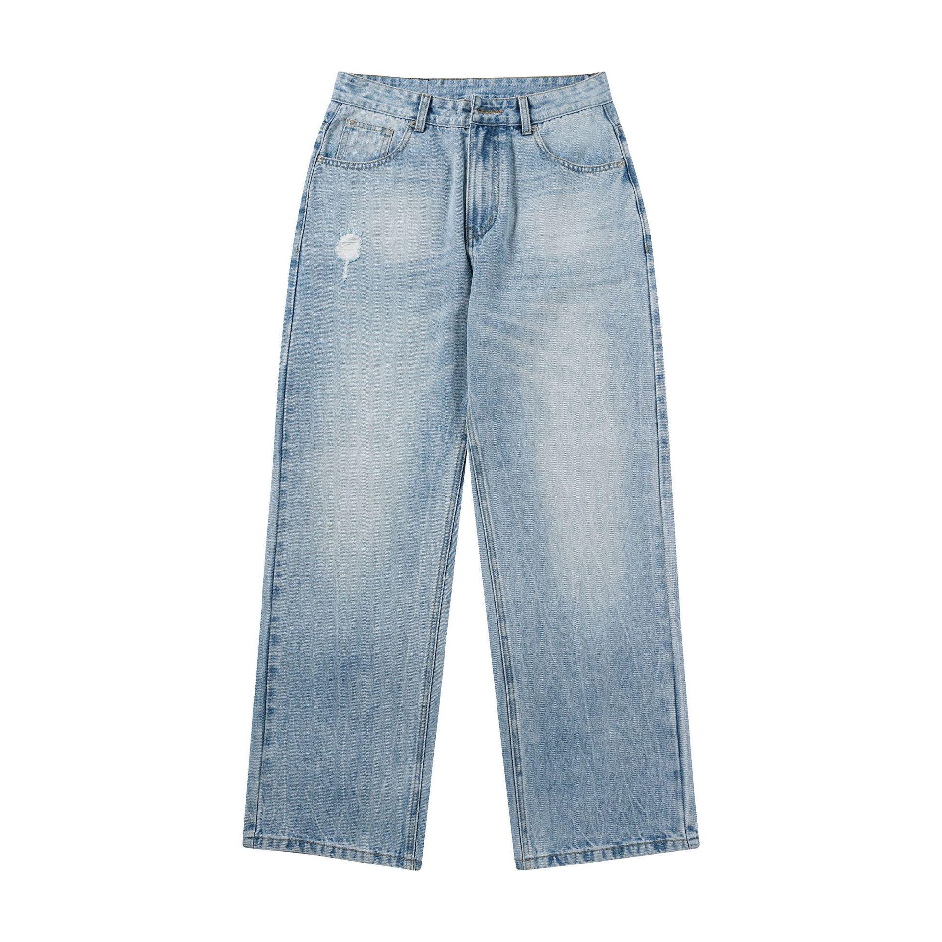 

JIAMU Унисекс Рваные Мешковатые Джинсы - Повседневные Джинсы Широкого Кроя 3XL