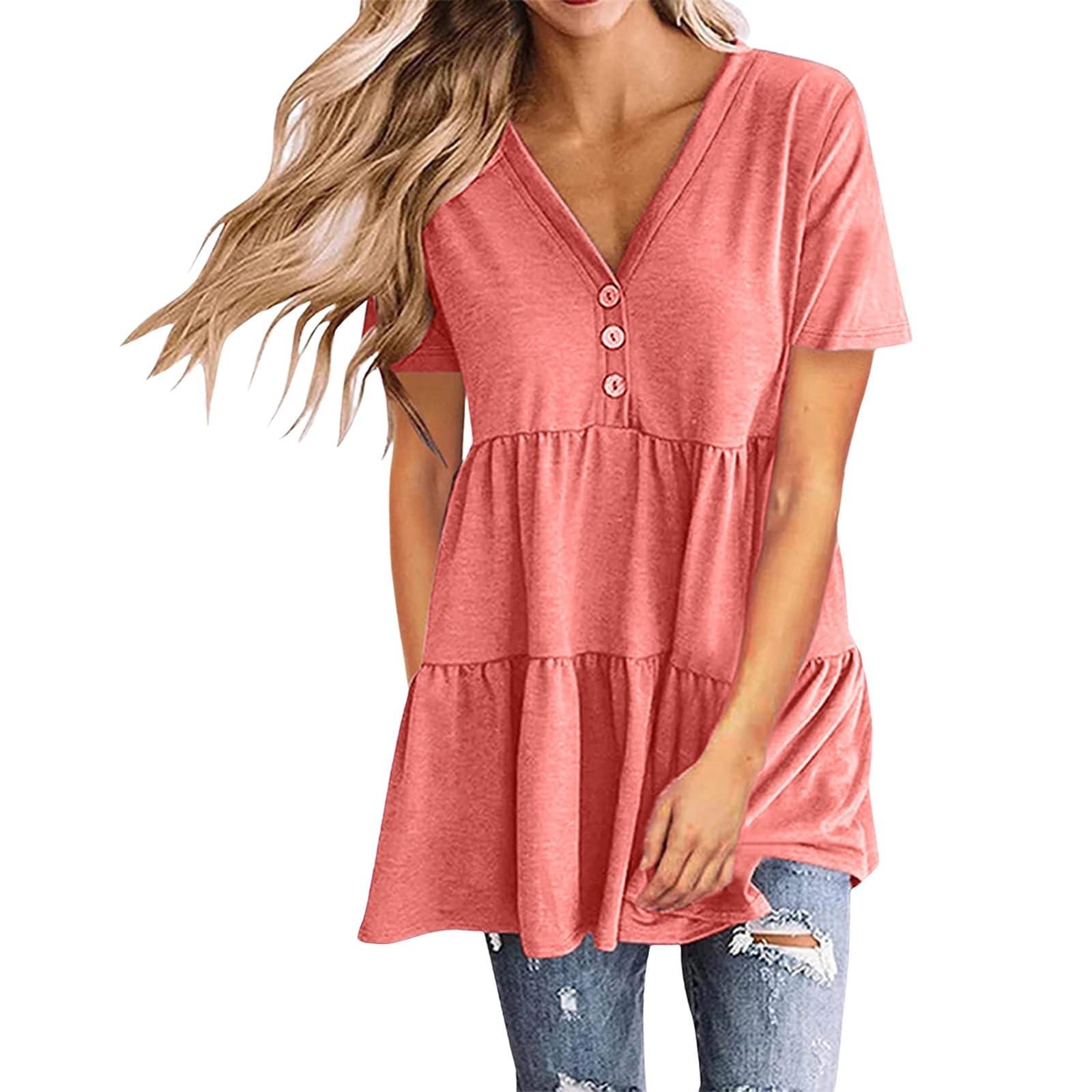 

Модное женское свободное летнее однотонное повседневное платье на пуговицах с короткими рукавами и v-образным вырезом XL