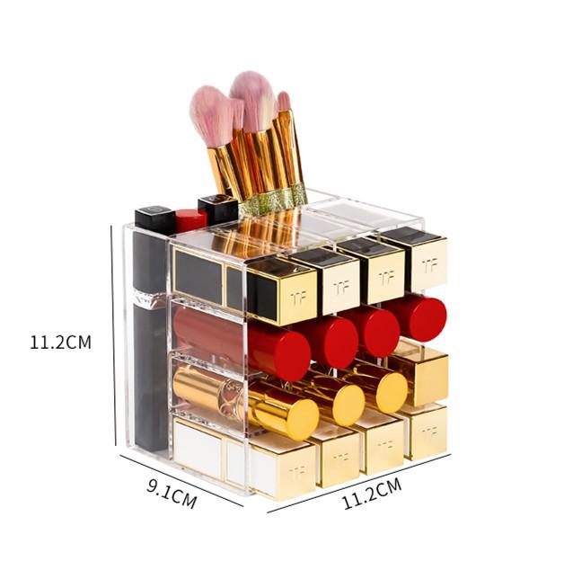 

Новий акриловий органайзер для косметики, скринька для зберігання, 360-градусний поворотний органайзер для помади, прикрас, блиску для губ, демонстраційні коробки