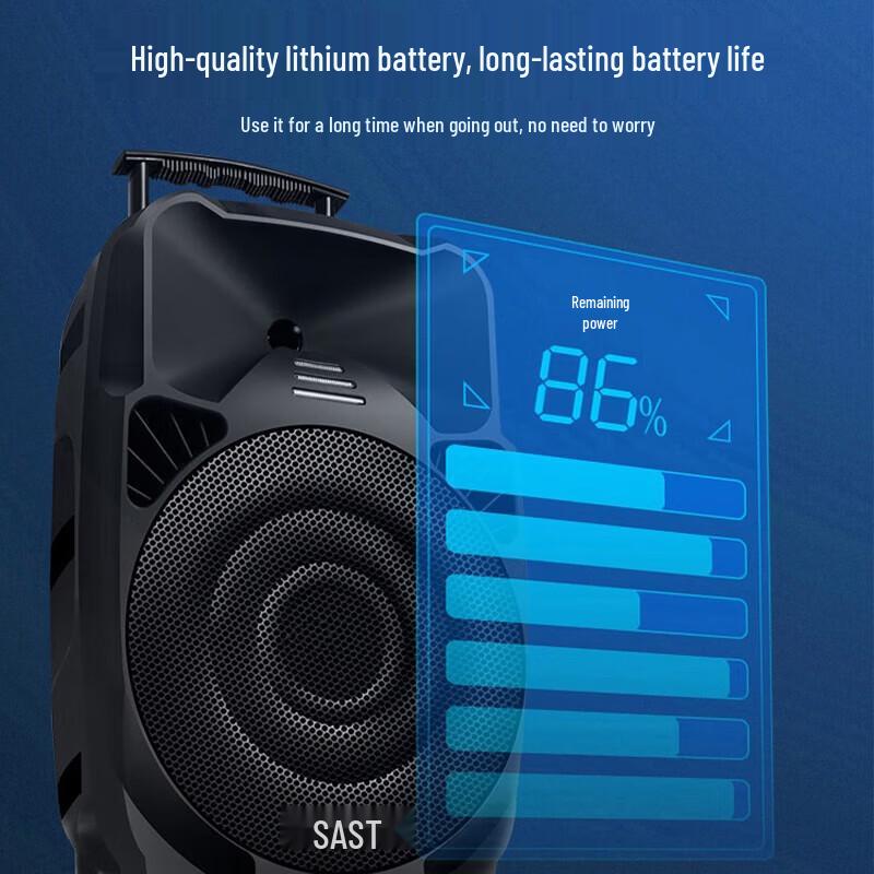 SAST A89 12-inch Portable Bluetooth Trolley Speaker CN Plug (adapter Included)