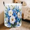 1 Large Foldable Oxford Cloth Laundry Basket with Floral Butterfly Bouquet Pattern | Elegant Design, Polyester Material, Round Shape, with Handles, Su