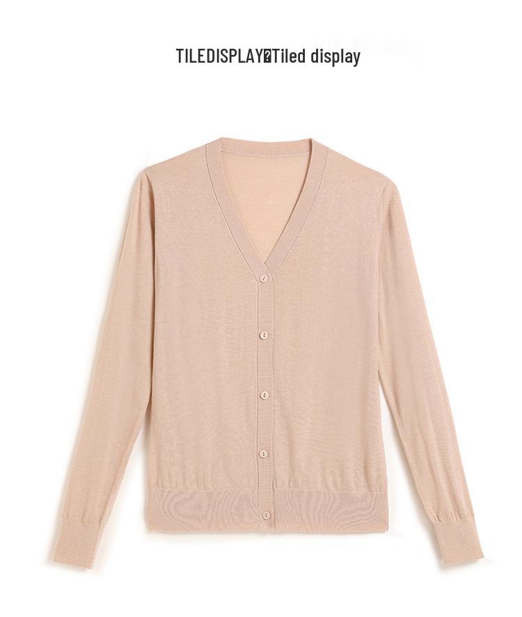 Women's Fine-Spun V-Neck Cashmere Cardigan - Lightweight, Versatile, and Perfect for Early Spring and Summer