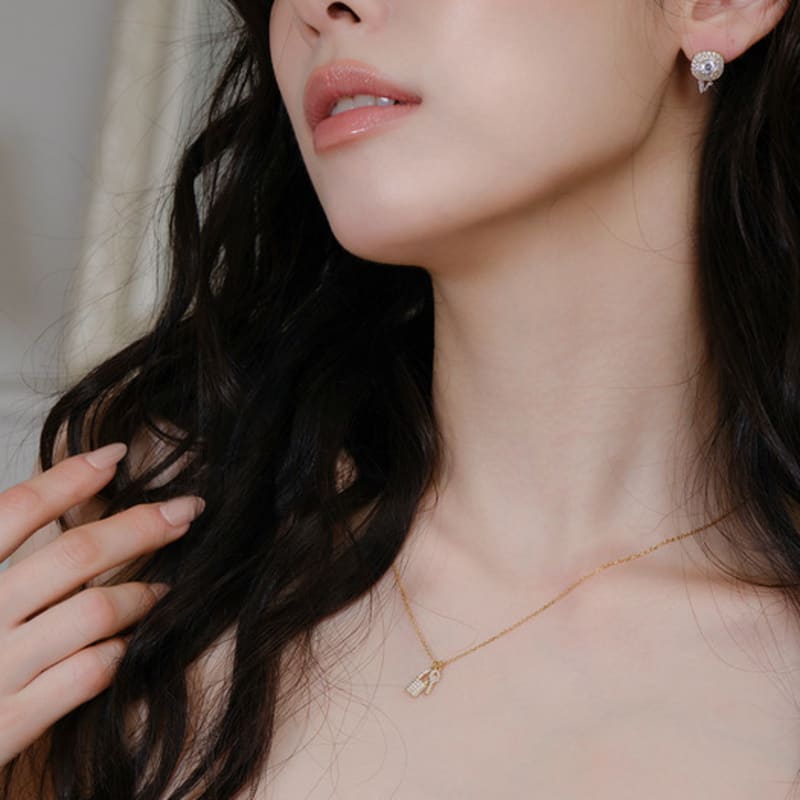 Reve Rock & Key DQ Pave Necklace