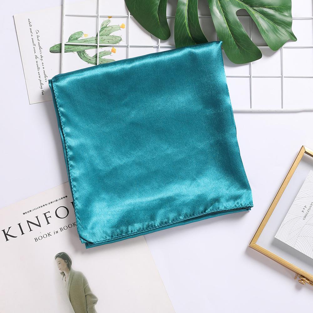 Solid Color Silk Scarf 90Cm Satin Satin Square Scarf Women'S Candy Color Printed Silk Scarf Wedding Gift
