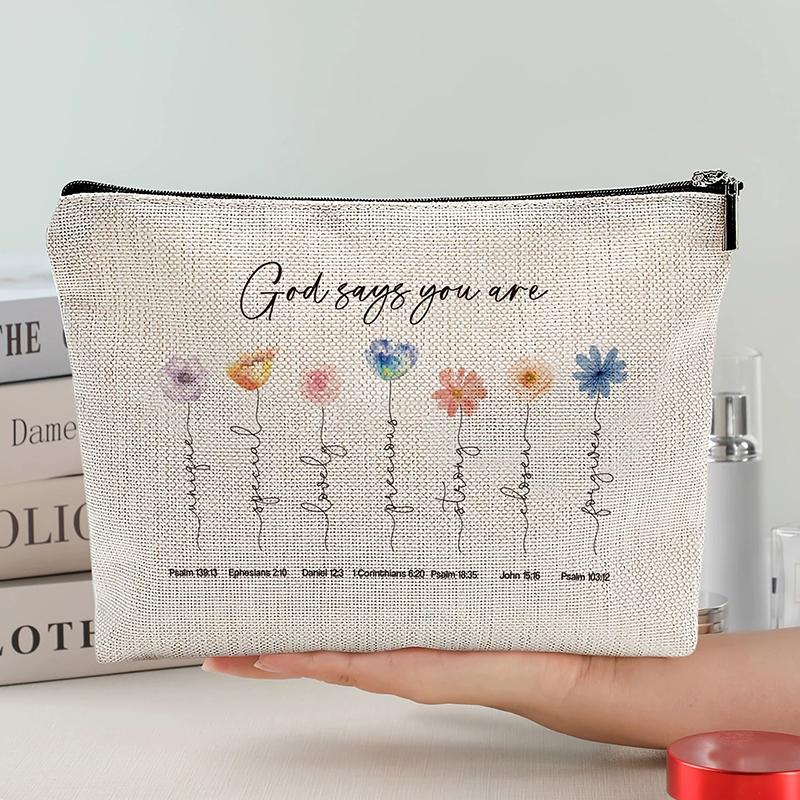 God Says You Are Scripture Makeup Bag Christian Mom Gift: Inspirational Bible Verse Cosmetic Bag, Affirmations Gifts, Encouragem