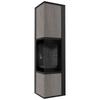 Wood Burning Steel Stove KRATKI TORA/L 8 kW Ø 150 Quartz Sinter NATURALI PIETRA DI SAVOIA GRIGIA BOCCIARDATA Black Thermotec Self Closing Door