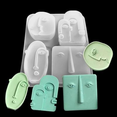 1 Stück Abstraktes menschliches Gesicht Form Design Silikon Kerzenform Handgemachtes Epoxidharz Aromatherapie Seifenform DIY Handwerksform