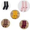 5 Pairs Solid Ribbed Crew Socks Women Mixed Color 4 Seasons Fit Loose Socks Set Daily Basic Sox
