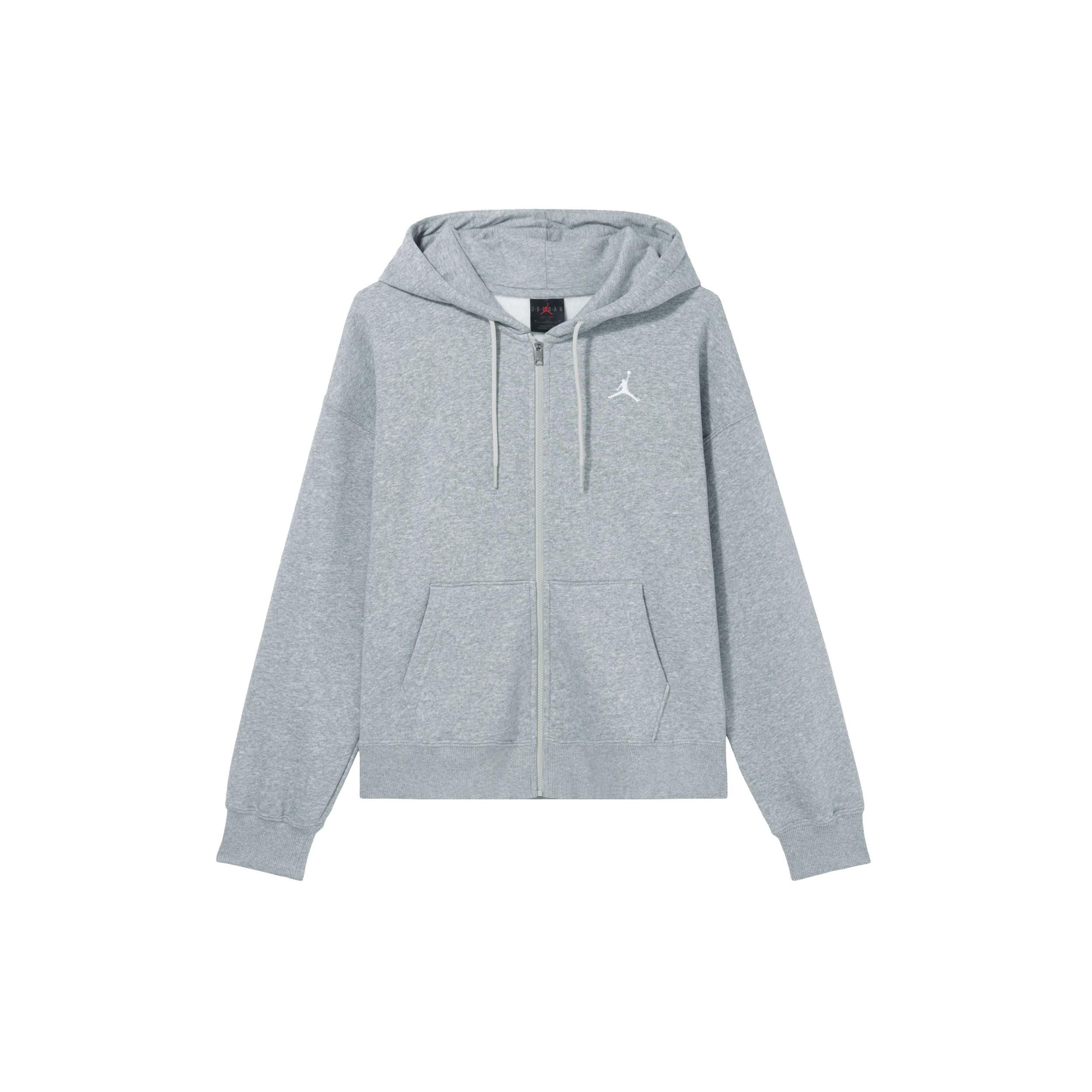 (WMNS) Air Jordan Brooklyn Fleece Full-Zip Hoodie Asia Sizing Dark Grey Heather Women s FD7866-063 XL